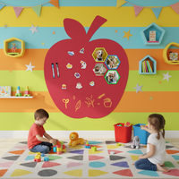 Tableau blanc interactif mural autocollant en panneau magnétique écologique Art Déco Unifelt coloré personnalisé pour l'école