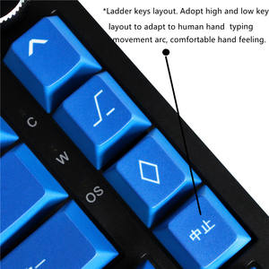 PBT blanc sur noir Katakana bleu Keycaps Dye-Sub Cherry Keycaps pour clavier mécanique GH60/<span class=keywords><strong>GK61</strong></span>/GK64/84/87/96/104/108/980 - Product Image 5