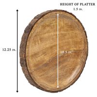 Rustikaler Holz-Kuchenständer für Abschlussfeier und Hochzeit, Runder Tortenständer aus Holz mit Rinde, Dekorationswerkzeug