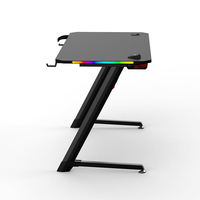 Mesa de juegos RGB LED en forma de Z, escritorio de ordenador de estilo moderno para oficina en casa, Gamer de Metal, PC, estación de trabajo, mesa de oficina de estilo de carreras