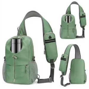 Mochila bandolera de lona encerada con muestra gratuita para hombre, bolsos de cuero vintage, bolso cruzado de pecho para hombre - Product Image 2