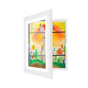 Kids Artwork Picture <b>Frame</b> Changeable MDF Wood Shatter Resistant Glass Customized Size 2023 New Kid Art <b>Frame</b> Children's Art - Product Image 1
