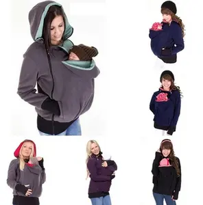 여성 지퍼 업 출산 아기 착용 캐리어 까마귀 운동복 간호 캥거루 자켓 풀오버 출산 겉옷