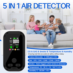 <span class=keywords><strong>Détecteur</strong></span> de fumée et de monoxyde de carbone 5 en 1, <span class=keywords><strong>détecteur</strong></span> de <span class=keywords><strong>gaz</strong></span> naturel combustible, <span class=keywords><strong>détecteur</strong></span> de GPL, batterie au lithium intégrée - Product Image 2