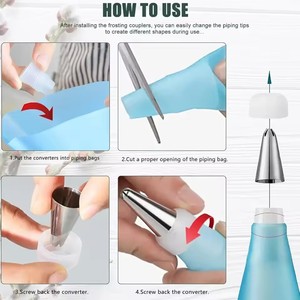 Piping Bags Cake Decorating <b>Tools</b> Reusable <b>Silicone</b> Pastry Bag Stainless Steel Nozzle Piping Nozzles Pastry Set Baking <b>Tools</b> - Product Image 4