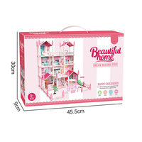 Rumah Mainan anak-anak keluaran baru rumah boneka plastik dengan Model furnitur dan aksesori untuk rumah bermain anak-anak untuk anak-anak