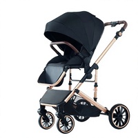 Poussette Bébé Transfrontalière Bidirectionnelle à Siège Plat, Légère et Pliable, avec Absorption des Chocs et Cadre en Alliage d'Aluminium pour Bébés