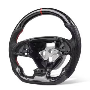 Pour <span class=keywords><strong>Chevrolet</strong></span> <span class=keywords><strong>Corvette</strong></span> <span class=keywords><strong>C7</strong></span> Z06 <span class=keywords><strong>2014</strong></span> 2015 2016 2017 2018 2019 volant en Fiber de carbone véritable roue de course en cuir perforé - Product Image 3