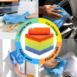 Serviette de cuisine en microfibre, serviette de nettoyage réutilisable 1pk, pour voiture, chiffon, tissu absorbant, personnalisable