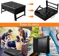 Barbecue à charbon de bois, pouces, Portable, pliable en acier inoxydable, avec table, pour Barbecue d'extérieur, pour pique-nique Camping