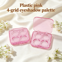Plastik-Palette in Rosa mit 4 Fächern für Lidschatten, 2g*4 8g, Individueller Aufdruck auf der Hülle, Leere Lidschatten-Palette, Concealer-Palette