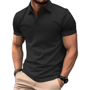 Camiseta de Punto de Manga Corta para Hombre, Suave, Transpirable, Antiarrugas, Corte Clásico Ajustado, Versátil, Informal, para Uso Diario, Oficina y Negocios - Product Image 1