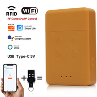 Module Récepteur Double RF RFID pour Télécommande WiFi d'Ouverture de Porte de Garage Intelligente Sans Fil avec Minuteur et Alimentation USB Type C 5V