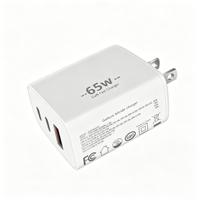 Chargeur rapide GaN 65W OEM 2C1A USB-C, adaptateur mural PD QC3.0 multi-ports, prise US