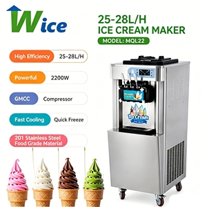 Machine à glace molle commerciale WICE 3 saveurs, machine à sorbet expresso 25-28L/h, machine à glace molle 25-28L/H HIG - Product Image 1