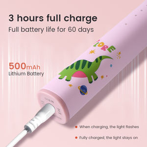 Spazzolino Elettrico Sonico per Bambini, 24000 Colpi/Min, <span class=keywords><strong>3</strong></span> Modalità, Portatile, Intelligente, a Batteria - Product Image 4