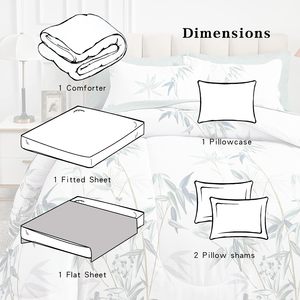 Comforter <span class=keywords><strong>Set</strong></span> Với Tấm, Màu Xanh Lá Cây Lá Trên Màu Trắng Thực Vật Thiết Kế Bộ Đồ Giường Bộ Cho Trẻ Em Tùy Chỉnh Comforter Bộ - Product Image 4