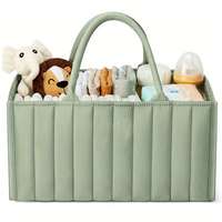 Panier de rangement pour bébé en polyester matelassé, grand, portable, avec séparateurs amovibles et poignées, pour les essentiels de la crèche et des couches, toutes saisons