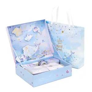 Cartoon cute 3D three-dimensional gift box set, girl's heartfelt notebook gift box, student prizes, what to give away