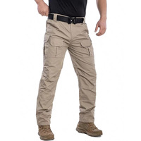 Pantalons de travail tactiques multi-poches tendance pour hommes, style été, résistants à l'eau, légers, pour la randonnée et le camping, en tissu ripstop