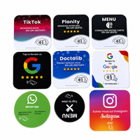 Support d'affichage intelligent NFC avec puce 215 et QR pour avis Google, en acrylique, pour table de restaurant