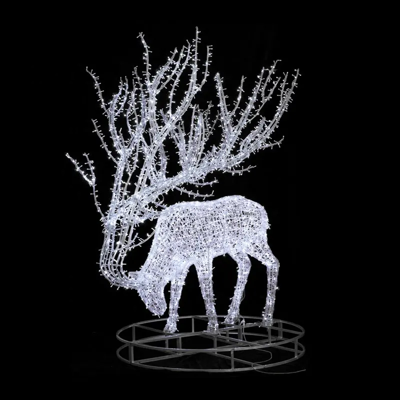 Outdoor Shopping Mall Deer Motif Sculpture Decoration Light Christmas 3D LED Lights 50 Adapter 90 Flash CE EMC GS ROHS REACH