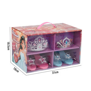 2 paires de chaussures à talons, 2 ensembles de couronnes, kit d'accessoires de déguisement pour enfants, jeu interactif de simulation, jouets de mode pour filles, princesses - Product Image 2