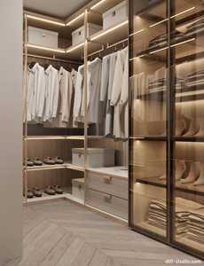 Armoires à vêtements modernes, armoires de luxe pour chambre, armoires portables, armoires combinées, éclairage LED avec capteur - Product Image 2