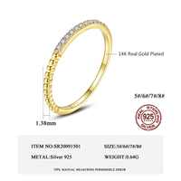 CZCITY Bagues tendance demi-cercle en zircon cubique pour petites filles, plaquées or, argentées, pour femmes
