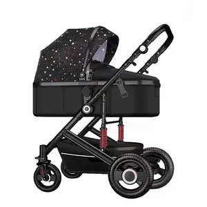 most popular one-key folding classic comfortable light weight 2 in 1 baby stroller pram with carrycot for new born to toddl