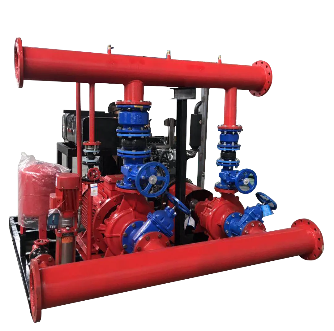 fire pump set D+E+J three system 500gpm   General dual power fixed water supply equipment diesel engine fire fighting water pump