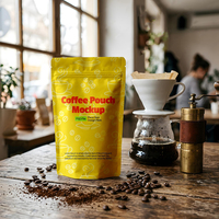 Sacs personnalisés avec logo pour emballage de grains de café, pochettes verticales en aluminium, emballages de café sur mesure
