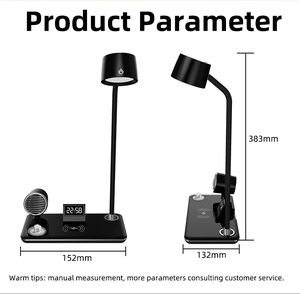 All - in - One 3 - in - 1 Wireless Charger with LED <b>Desk</b> Lamp, High - Performance BT Speaker & Clock - Product Image 4