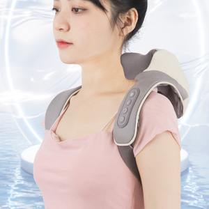 New Kneading Shawl Neck Massager White And Gray USB <b>Rechargeable</b> <b>Lithium</b> <b>Battery</b> Handheld Remote Control For Home Use - Product Image 3