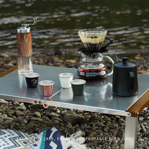 Mug à café en acier inoxydable quatre couleurs 350 ml léger, portable et empilable pour le camping et les activités de plein air - Product Image 5