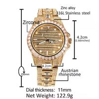 Montre à cadran à texture brossée bicolore Rose Blush Diamant Acier inoxydable Plaqué Bijoux Glacé Baguette Cristal Femmes Hommes Montre