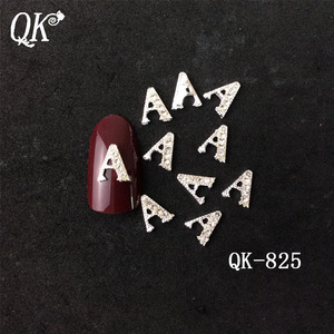 Nouvelles idées de produits populaires lettre ongles charmes Zircon anglais alliage ongles bijoux décoration <span class=keywords><strong>manucure</strong></span> 3d nail art - Product Image 4