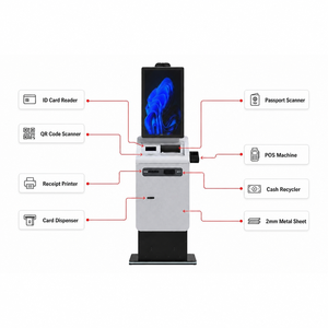 Solution tout-en-un pour kiosque d'enregistrement en libre-service pour hôtel, distributeur de cartes-clés de chambre d'hôtel, fabricant de kiosque de paiement avec recycleur de billets - Product Image 4