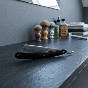 MORGANS INDUSTRIES <b>Straight</b> <b>Razor</b> with Stainless Steel Handle and Blade for Men's Face Shaving in Barber Shop Use - Product Image 1