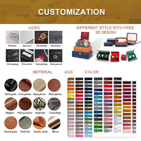 Boîte à bijoux de luxe personnalisée en bois et cuir PU, organiseur de rangement pour bijoux, emballage cadeau pour collier, bague, boucles d'oreilles, en stock