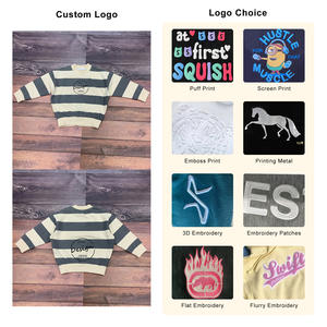 Sudadera a Rayas Personalizada al por Mayor de Alta Calidad, Cuello Redondo, Estampado, Informal, 100% Algodón, Felpa Francesa, para Adultos y Niños - Product Image 3