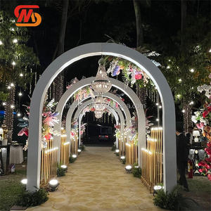 Ensemble de toile de fond de scène de mariage SMOOTH, décoration en acrylique 3D, arche de toile de fond en acrylique avec éclairage LED - Product Image 1