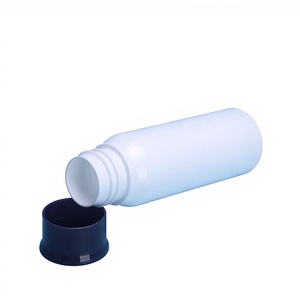 Emballage tendance en plastique PET pour les produits de première nécessité, bouteille cylindrique à bouchon à vis, blanc laiteux, pour les soins personnels et les soins de la peau, modèle B1795 - Product Image 2