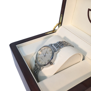 Lujo marrón Flip Piano laca reloj de madera caja - Product Image 6