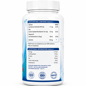 Capsules de calcium 500 mg en gélules molles, formule premium avec ingrédients naturels, OEM ODM, emballage personnalisé, vente en gros - Product Image 3