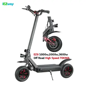 2020 Alibaba 10 pulgadas 3600W Dual Motor eléctrico carretera eléctrica plegable Scooter para adultos