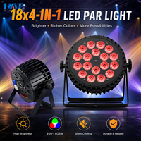 Luz Par Beam Delgada HAT de Alta Calidad 18*18W RGBWAUV con Control DMX512, Clasificación IP33 para Uso en PC/KTV