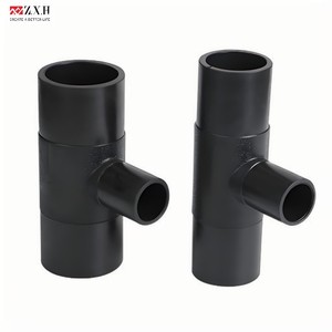 Z.<strong>X</strong>.H HDPE Plastic <strong>Tubes</strong> for Water Supply PE Butt Welded Pipe Fitting Joint Reducing Tee High-Density Polyethylene Connector - Product Image 1