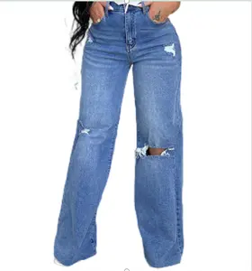 Джинсы, джинсовые брюки, лидер продаж, женские прямые повседневные тканые брюки, женские свободные джинсовые брюки