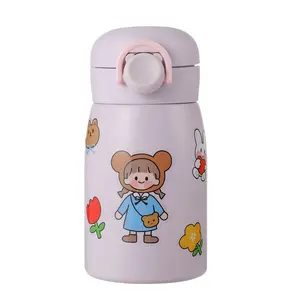 ขวดน้ำ Thermos Cup สำหรับเด็ก,เหยือกใส่น้ำสำหรับวันคริสต์มาสแบบระเหิดขวดน้ำน่ารักสำหรับเด็กผู้หญิงพร้อมสติกเกอร์ - Product Image 1
